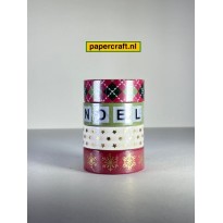 DoveCraft Washi Tape set van 4 verschillende rolletjes