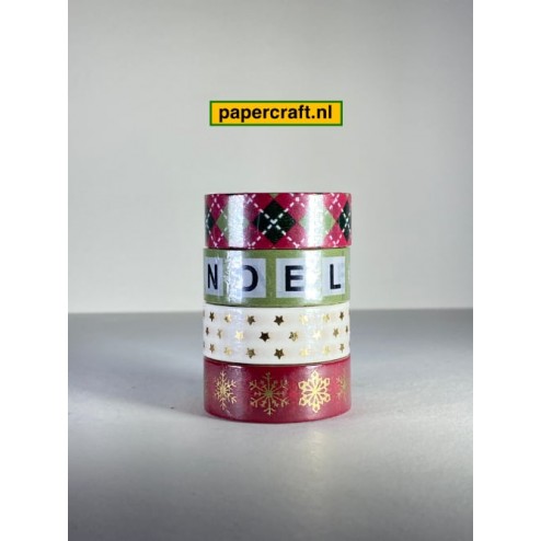 DoveCraft Washi Tape set van 4 verschillende rolletjes