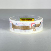 Dovecraft Collections Washi Tape Modern Christmas Tekkel met Kerstmuts van Trimcraft
