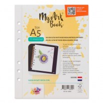MyArtBook Mixed Media Aquarel Papier in het Ultra Wit 200 grams. Het formaat is A5 en in een verpakking zitten 10 vellen