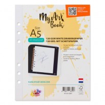 MyArtBook Schetspapier Wit 120 grams. Het formaat is A5 en in een verpakking zitten 20 vellen