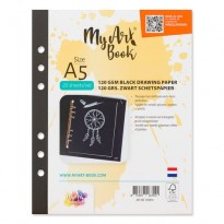 MyArtBook Schetspapier Zwart  120 grams. Het formaat is A5 en in een verpakking zitten 20 vellen
