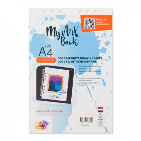 Wit A4 Schetspapier voor in het MyArtBook, de flexibele Hobbymap