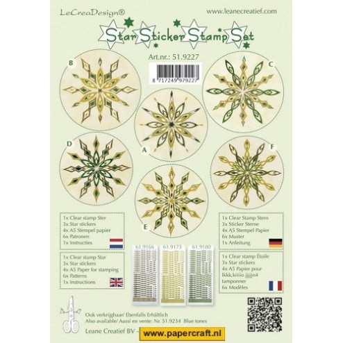 Star Sticker Stamp Set Green